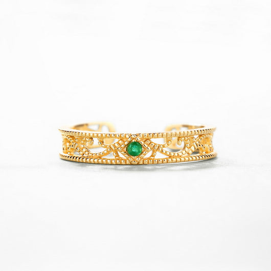 Anillo de Encaje Calado con Rayas Delicadas - Image 2