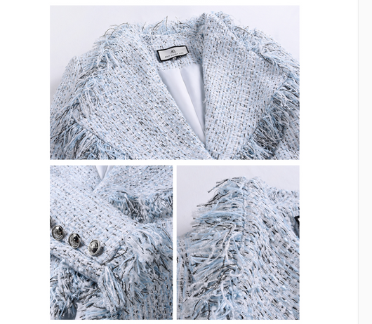 Chaqueta Oversized con Solapas Grandes y Flecos para Mujer - Image 6