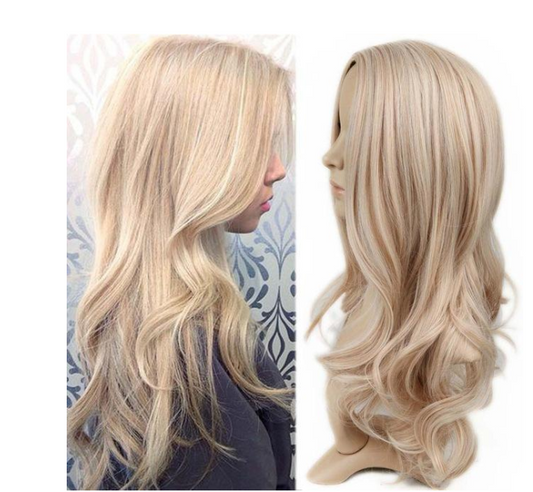 Peluca Larga Rizada con Flequillo Degradado - Estilo Europeo y Americano - Image 2