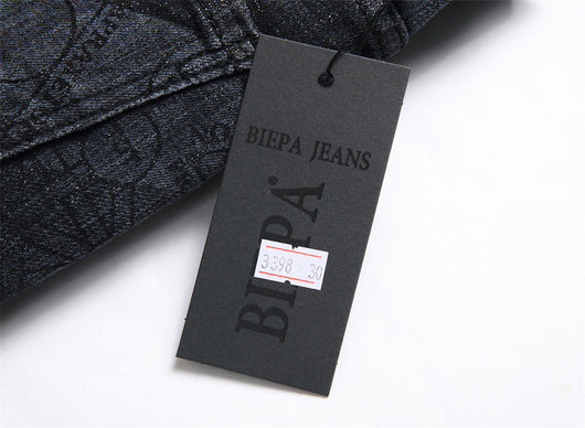 Pantalones Vaqueros Skinny Estampados para Hombre Cintura Media - Image 18