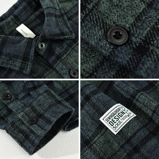 Camisa Casual de Cuadros Retro para Hombre - Image 4