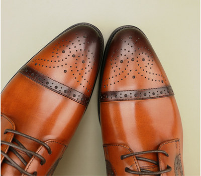 Zapatos Oxford de Cuero Tallado para Hombre - Estilo Brogue Ejecutivo - Image 7
