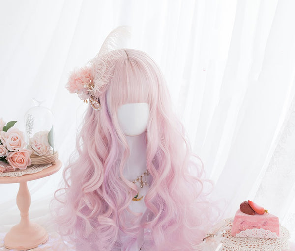 Peluca Larga Rizada Estilo Harajuku - Cabello Sintético Suave