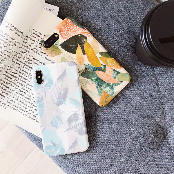 Funda Protectora Retro con Diseño de Hojas