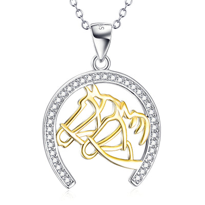 Cadena de Clavícula Dorada con Cabeza de Caballo