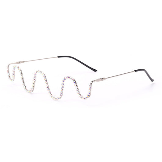 Gafas Artesanales con Diamantes - Montura Media Aro - Image 6