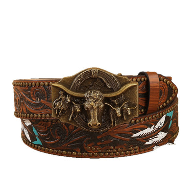 Cinturón Vaquero Punk Retro con Hebilla Bullhead - Image 3