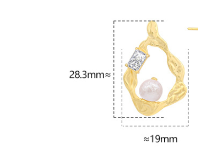 Aretes de Perla Barroca Plata Irregular para Mujer - Image 6