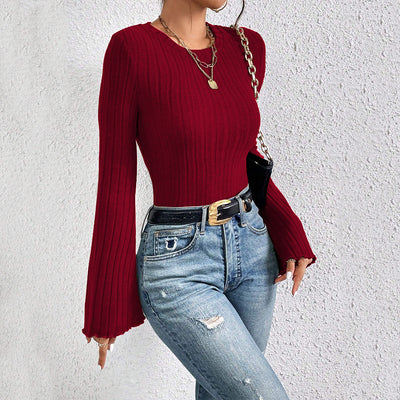 Blusa Vino Cuello Redondo Mangas Acampanadas - Prenda Versátil para Diario - Image 4