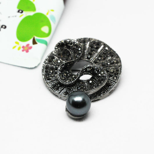 Broche de Perla de Cristal Negro Diamond - Image 2