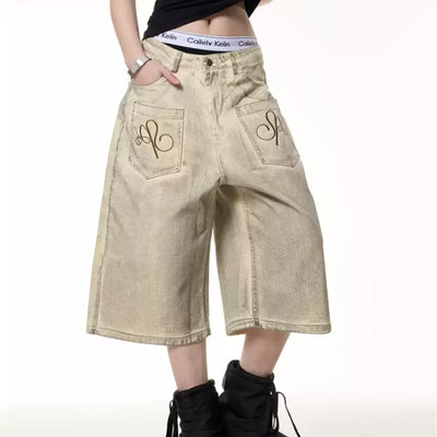 Jeans Vintage Desteñido Reversible Estilo Destruido