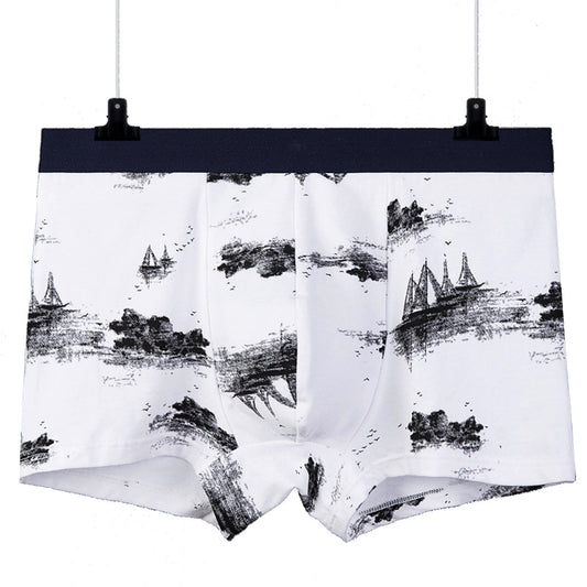 Bóxers Estampados de Algodón para Hombre con Cintura Media