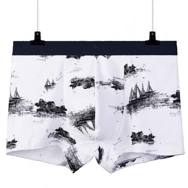 Bóxers Estampados de Algodón para Hombre con Cintura Media