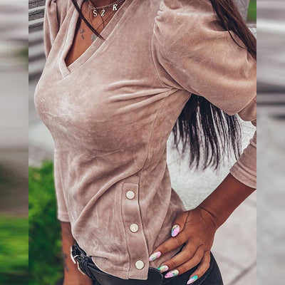 Playera Básica de Manga Larga para Mujer en Colores Sólidos - Image 15