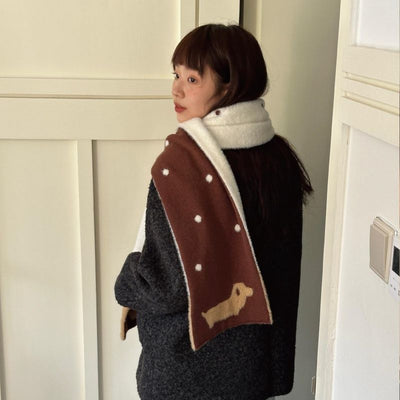 Bufanda Reversible Estampado Lunares Puppy Gallery Otoño-Invierno para Mujer - Image 4