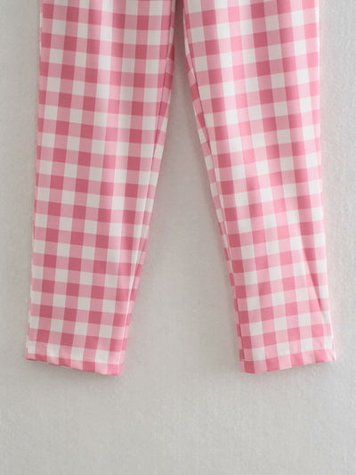 Pantalón Cuadrillé Cintura Alta para Mujer - Estilo Casual y Moderno - Image 10