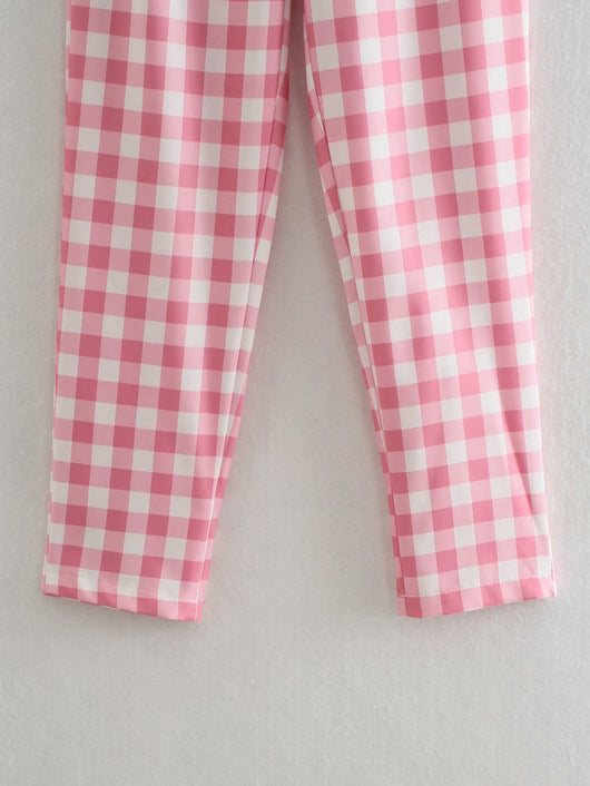 Pantalón Cuadrillé Cintura Alta para Mujer - Estilo Casual y Moderno - Image 10