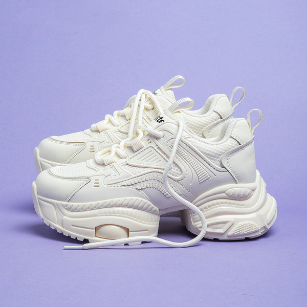 Zapatos de Cuero y Malla para Mujer con Suela Gruesa