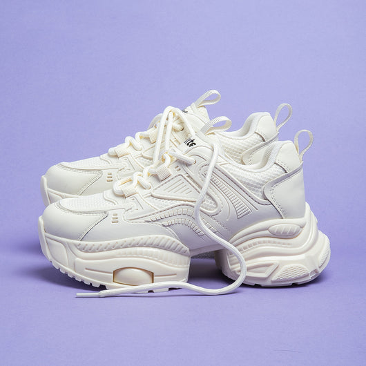 Zapatos de Cuero y Malla para Mujer con Suela Gruesa