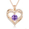 Female 925 Plateado Twelve Birthstone Pendant Necklace Rose Dorado February