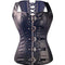 Corsé Steampunk Negro de Cuero Sintético Overbust