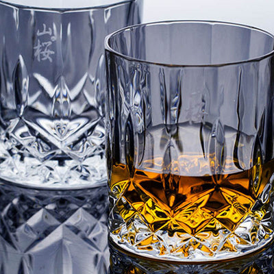 Vaso de Whiskey de Cristal Japonés Estilo Minimalista con Caja de Madera - Image 4