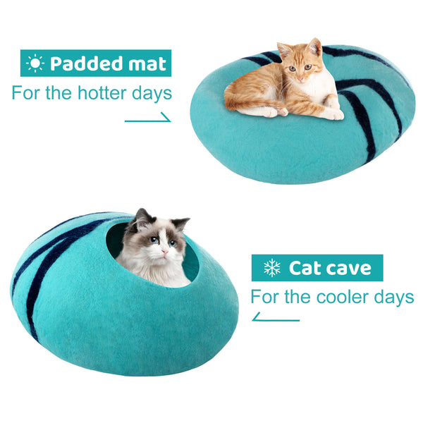 Casa Cálida de Lana para Gatos con Diseño de Huevo