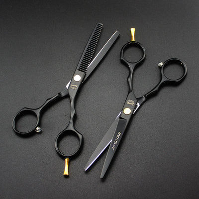 Tijeras Desfiladoras Profesionales Leopardo Plateado para Cortes con Flequillo - Image 6