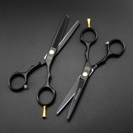 Tijeras Desfiladoras Profesionales Leopardo Plateado para Cortes con Flequillo - Image 6