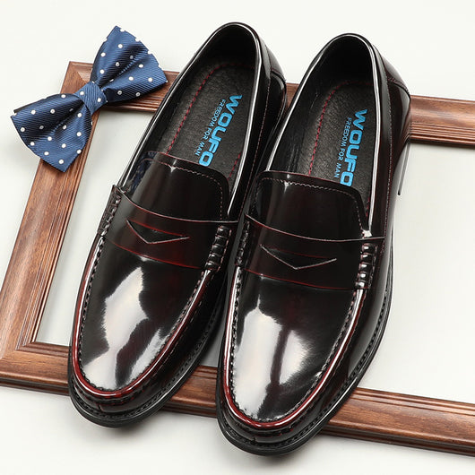 Mocasines de Cuero Charolado Coreano Punta Redonda para Commuter - Image 11