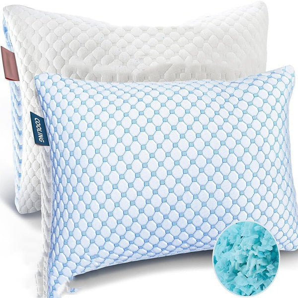 Almohada de Espuma Viscoelástica con Gel Refrescante y Núcleo de Espuma Triturada