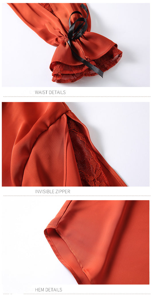 Blusa Elegante de Manga Larga con Cuello de Encaje - Image 17