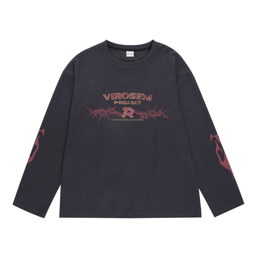 Camiseta Holgada de Manga Larga Vintage Americana - Básico Versátil - Image 14