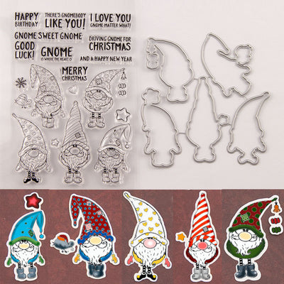 Set de Sellos Navideños Santa y Troqueles de Metal para Scrapbooking DIY