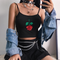 Camisola Corta con Bordado de Rosas