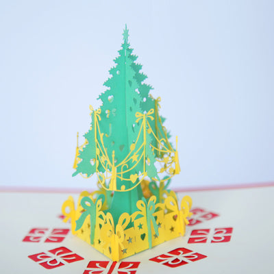 Tarjeta de Felicitación 3D Navideña - Árbol de Navidad Artesanal con Mensaje Personalizado - Image 3