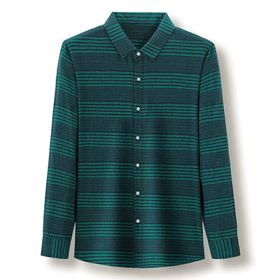 Camisa Lino Rayas Manga Larga Casual Ejecutiva para Hombre - Image 7