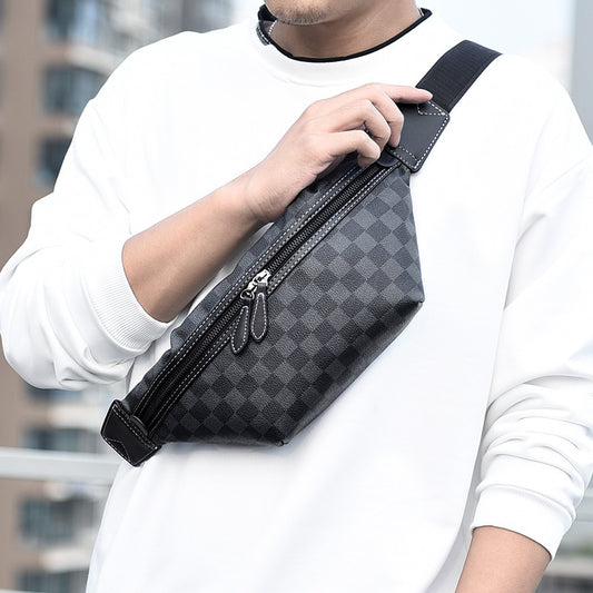 Bolsa Cruzada Cuadriculada para Hombre - Messenger Multiusos con Diseño Moderno