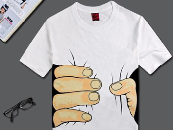 Playera de Manga Corta con Estampado de Mano 3D - Image 8