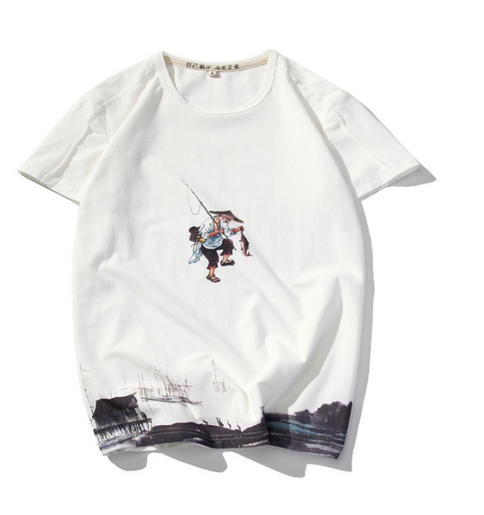 Camiseta Estampada Manga Corta Slim Fit para Parejas