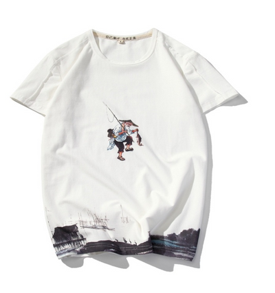 Camiseta Estampada Manga Corta Slim Fit para Parejas