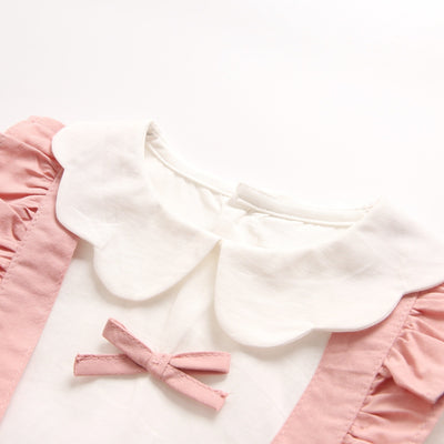 Vestido Infantil de Manga Larga con Cuello de Pétalos para Primavera y Otoño - Image 8