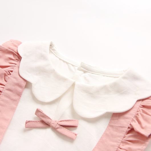 Vestido Infantil de Manga Larga con Cuello de Pétalos para Primavera y Otoño - Image 8