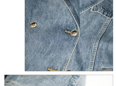 Abrigo Trinchera Denim Retro con Personalidad - Image 16