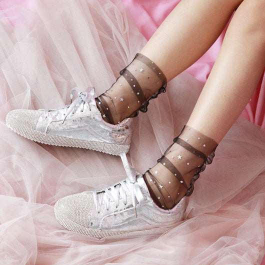 Calcetines Estrella Transparentes con Lentejuelas - Diseño Coreano Primavera Verano - Image 10
