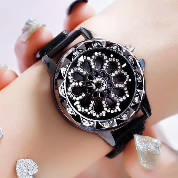 Reloj de Moda Giratorio con Piedras Magnéticas - Diseño Viral de Influencers