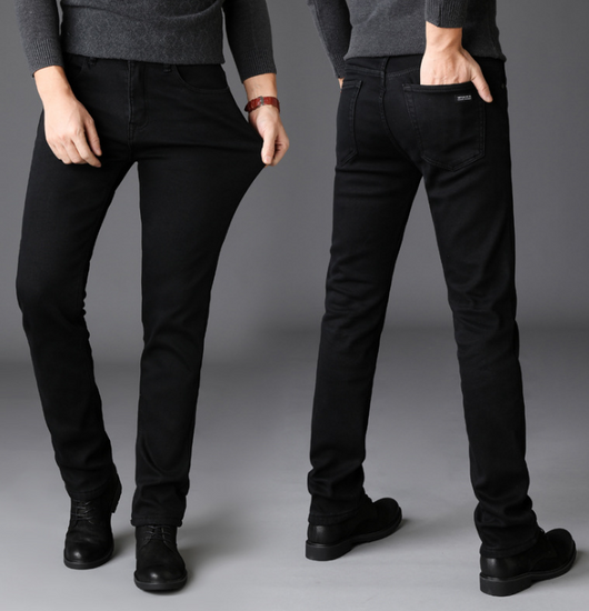 Pantalones Jeans Slim Straight Negro para Hombre - Image 6
