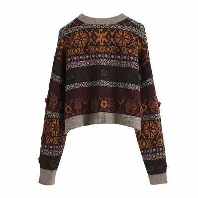 Cardigan Entallado de Punto Fino para Mujer - Cuello en V, Manga Larga, Abrigo Cálido Europeo - Image 3