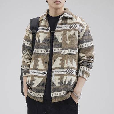 Chamarra de Lana Gruesa para Hombre a Cuadros, Abrigo Térmico Casual de Invierno - Image 4