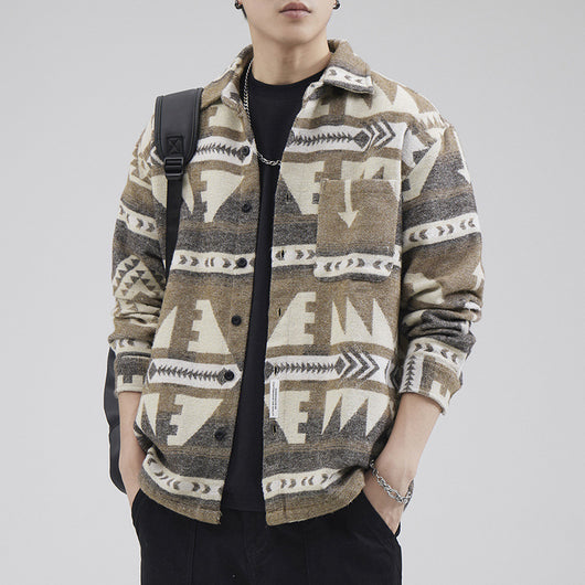 Chamarra de Lana Gruesa para Hombre a Cuadros, Abrigo Térmico Casual de Invierno - Image 4